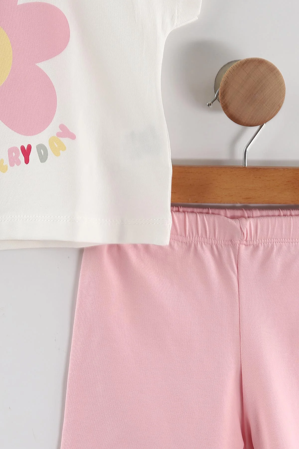 Pembe (0-4 Yaş) Çiçek Baskılı Şortlu Kız Çocuk Yazlık Takım 459797