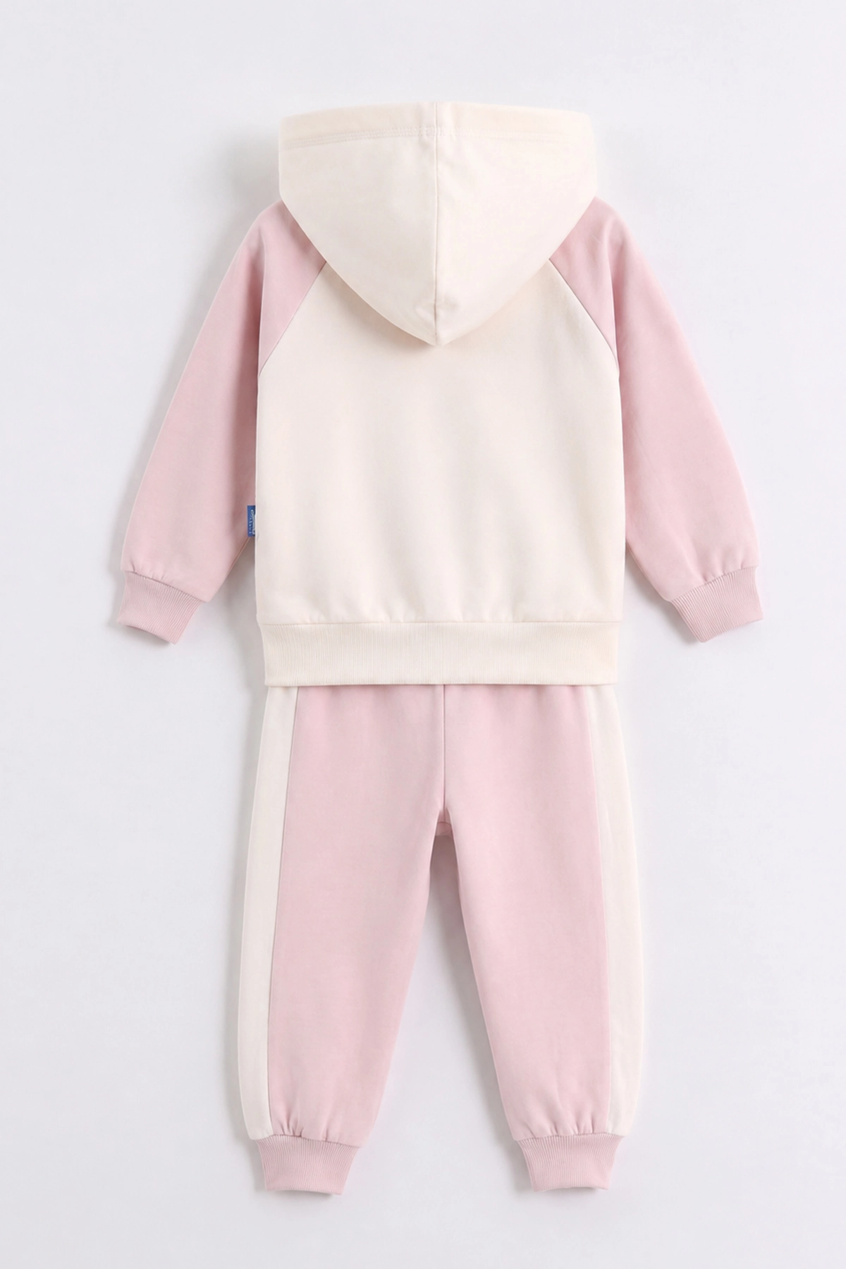 Pembe (0-4 Yaş) Kalp Baskılı Kapüşonlu Fermuarlı Hırkalı Kız Çocuk 2 İp 3'lü Takım 471477