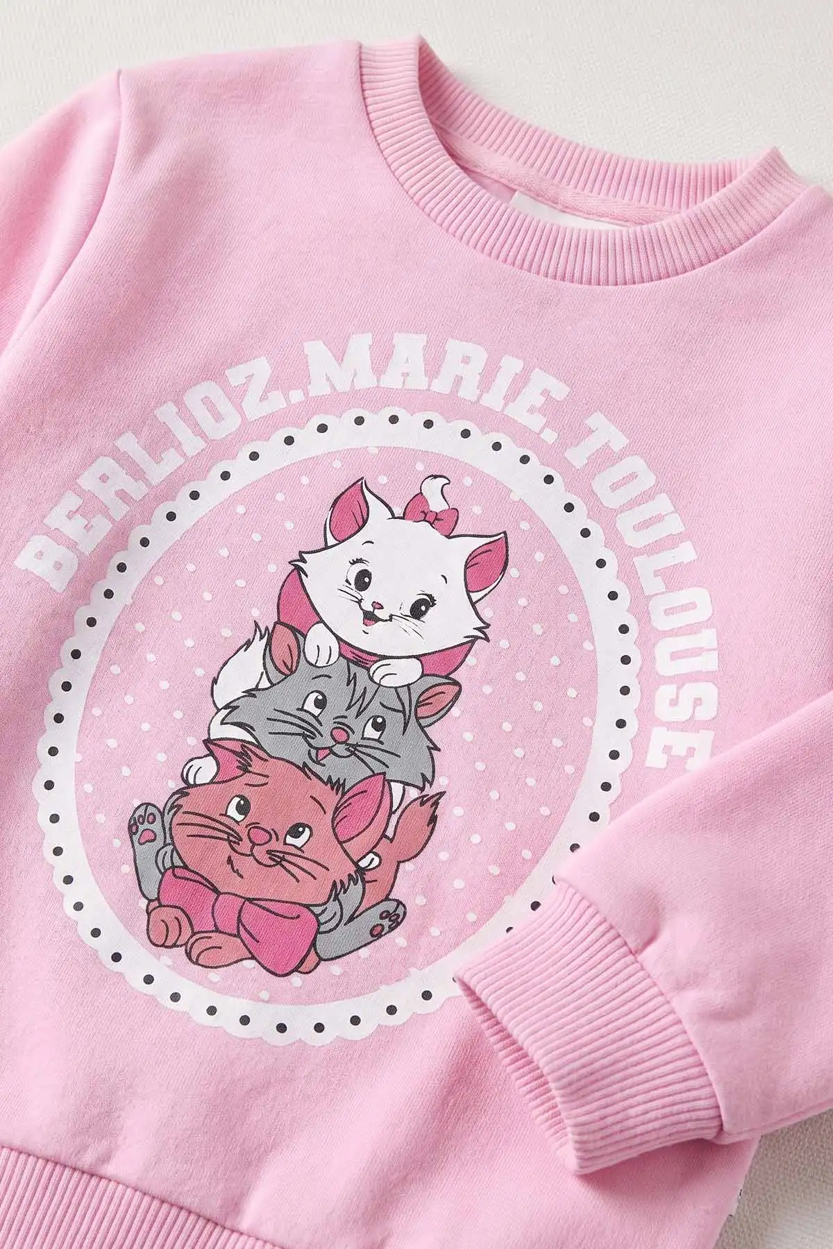 Pembe (0-4 Yaş)  Kedicikler Baskılı 2 İp Kız Bebek&Çocuk Mevsimlik Takım 481086