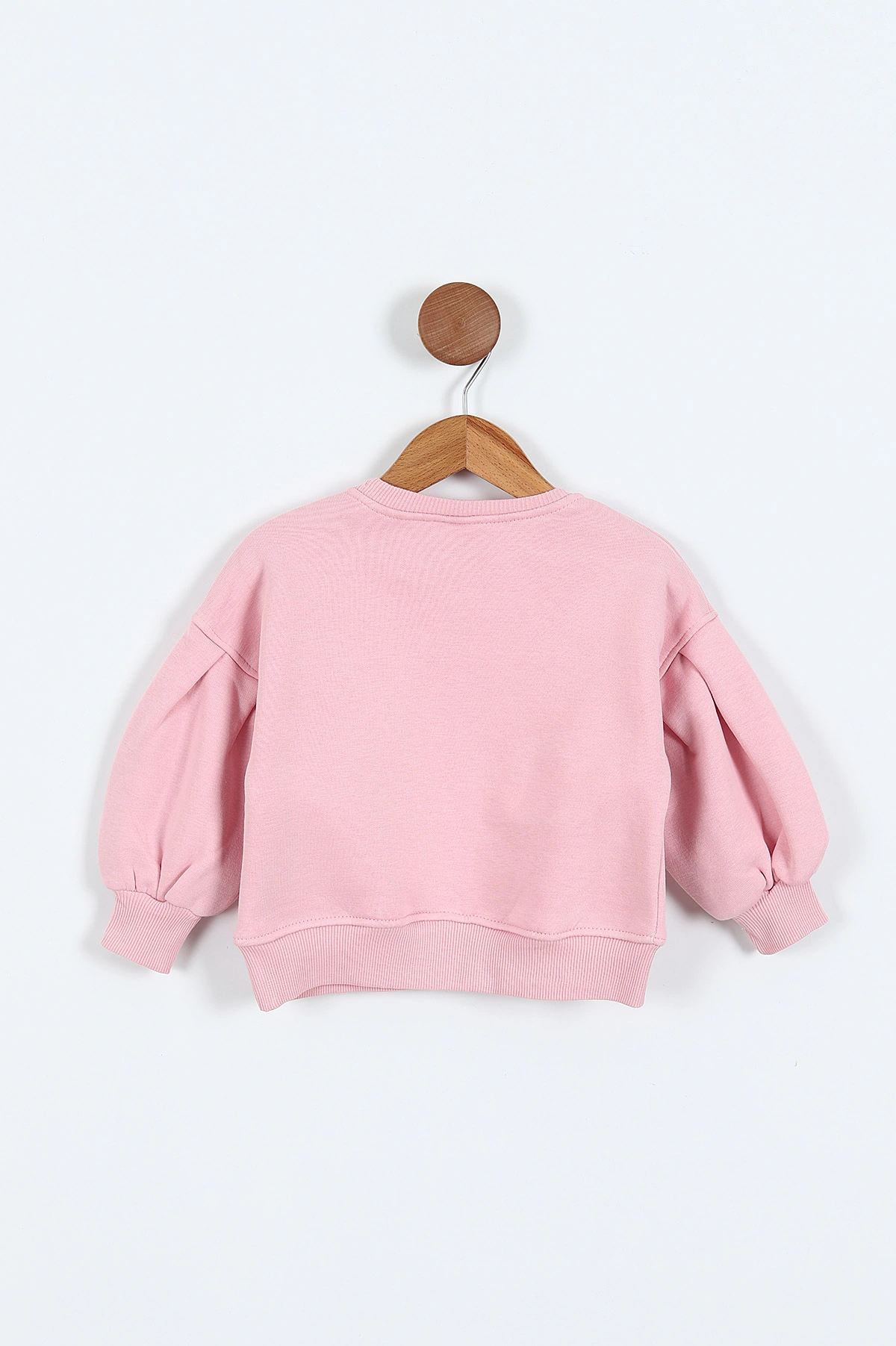 Pembe (0-4 Yaş)Çiçek Nakışlı Baskılı  3 İp Şardonlu Kız Çocuk Sweatshirt 417582