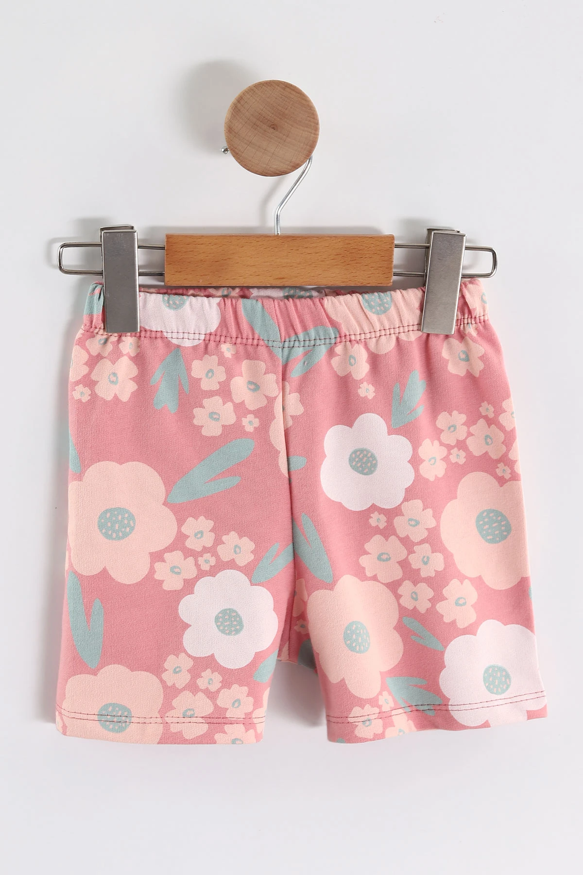 Pembe (0-4 Yaş)Papatya Baskılı Şortlu Kız Çocuk Yazlık Takım 459807