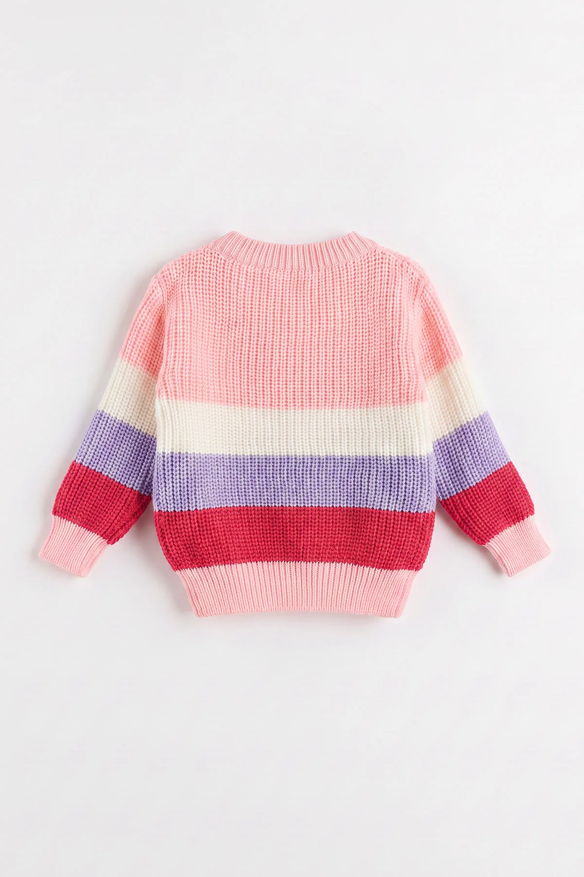 Pembe (0-5 Yaş)  Çizgili Model Selanik Örme Triko Kız Çocuk &Bebek Kazak 474890