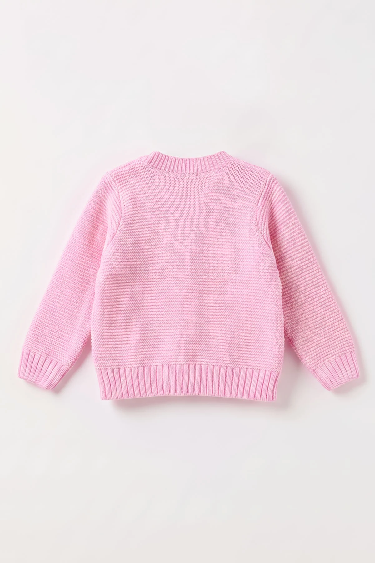 Pembe (0-5 Yaş) Mantar Figürlü Düğmeli Kız Çocuk Hırka 474394