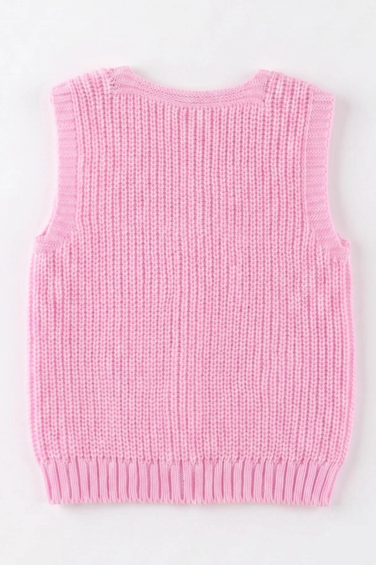Pembe (0-5 Yaş) Ponpon Süslü Düğmeli Kız Çocuk Yelek 474488