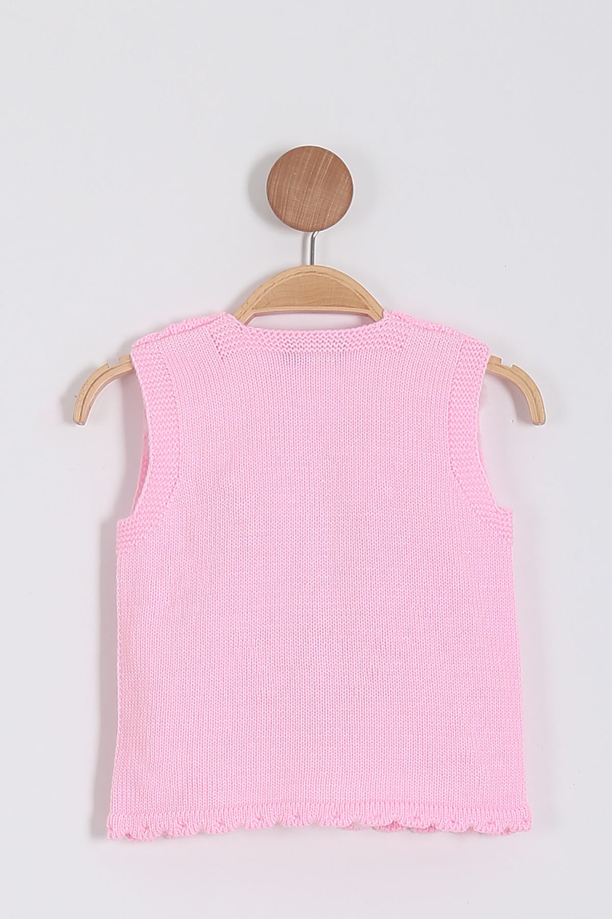 Pembe (0-5 Yaş) Renkli Ponponlu Kız Çocuk Hırka Yelek 197398