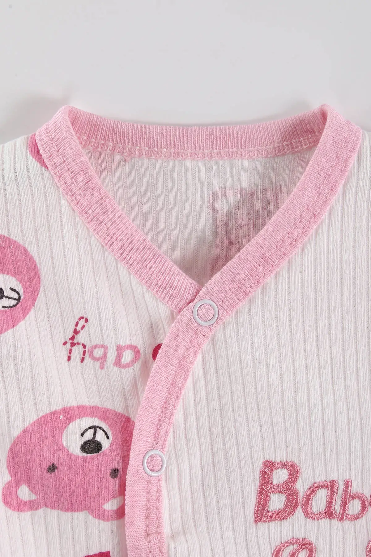 Pembe (0-6 Ay) Koala Baskılı Patikli Şapkalı  Raporlu Bebek Zıbın Seti 477329