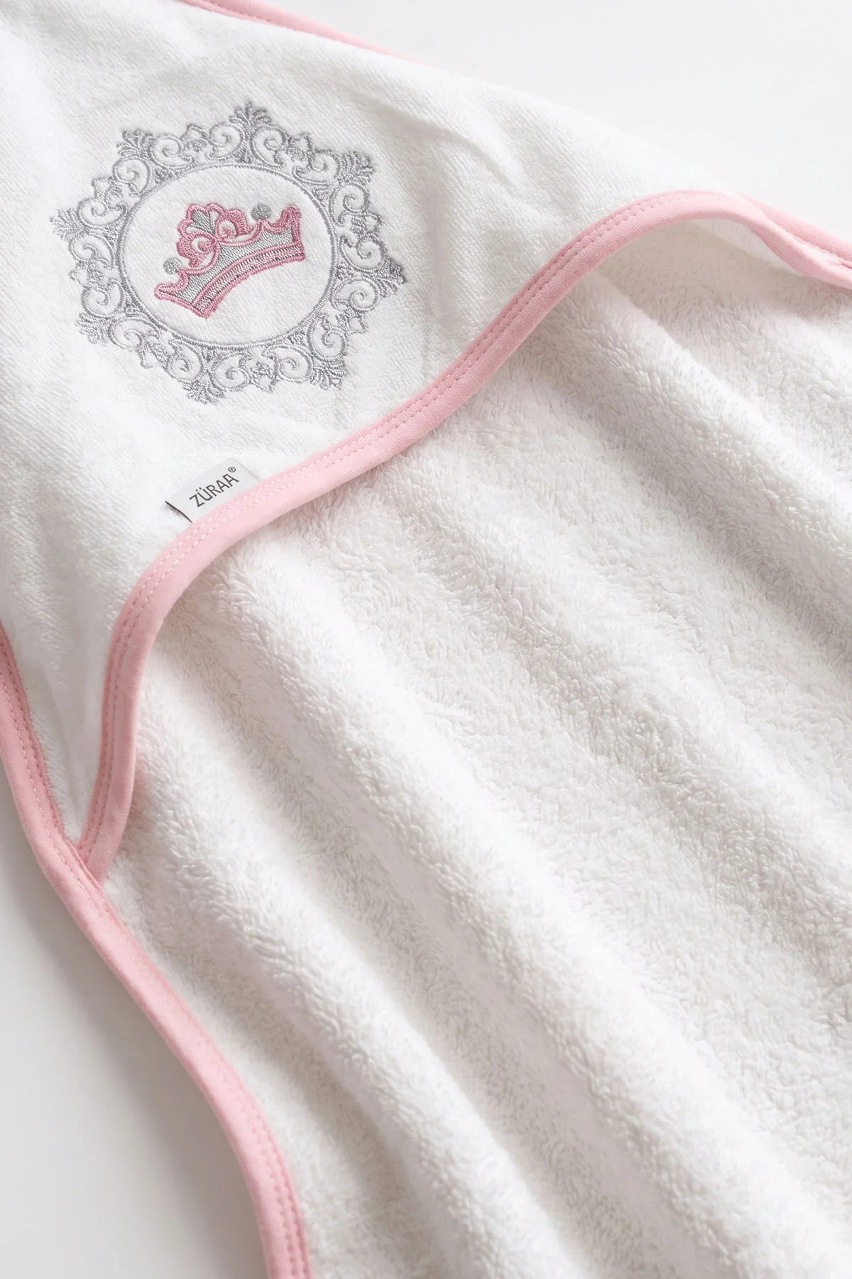 Pembe (0-6 Ay)  Taç  Nakışlı Bebek Havlu Takım 476285
