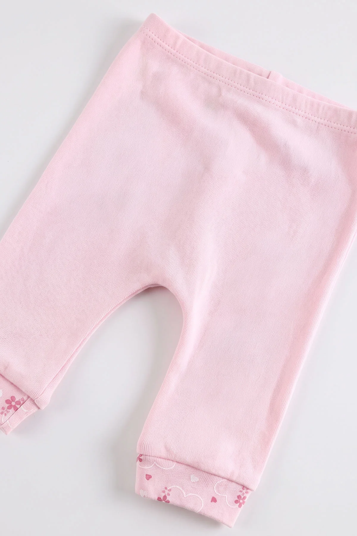 Pembe (0-9 Ay) Çiçek Nakışlı Bebe Yaka Kız Bebek 2'li Takım 477051