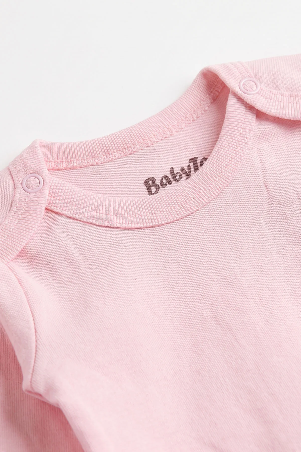 Pembe (0-9 Ay) Düz Uzun Kol Bebek Çıtçıtlı Badi 482322