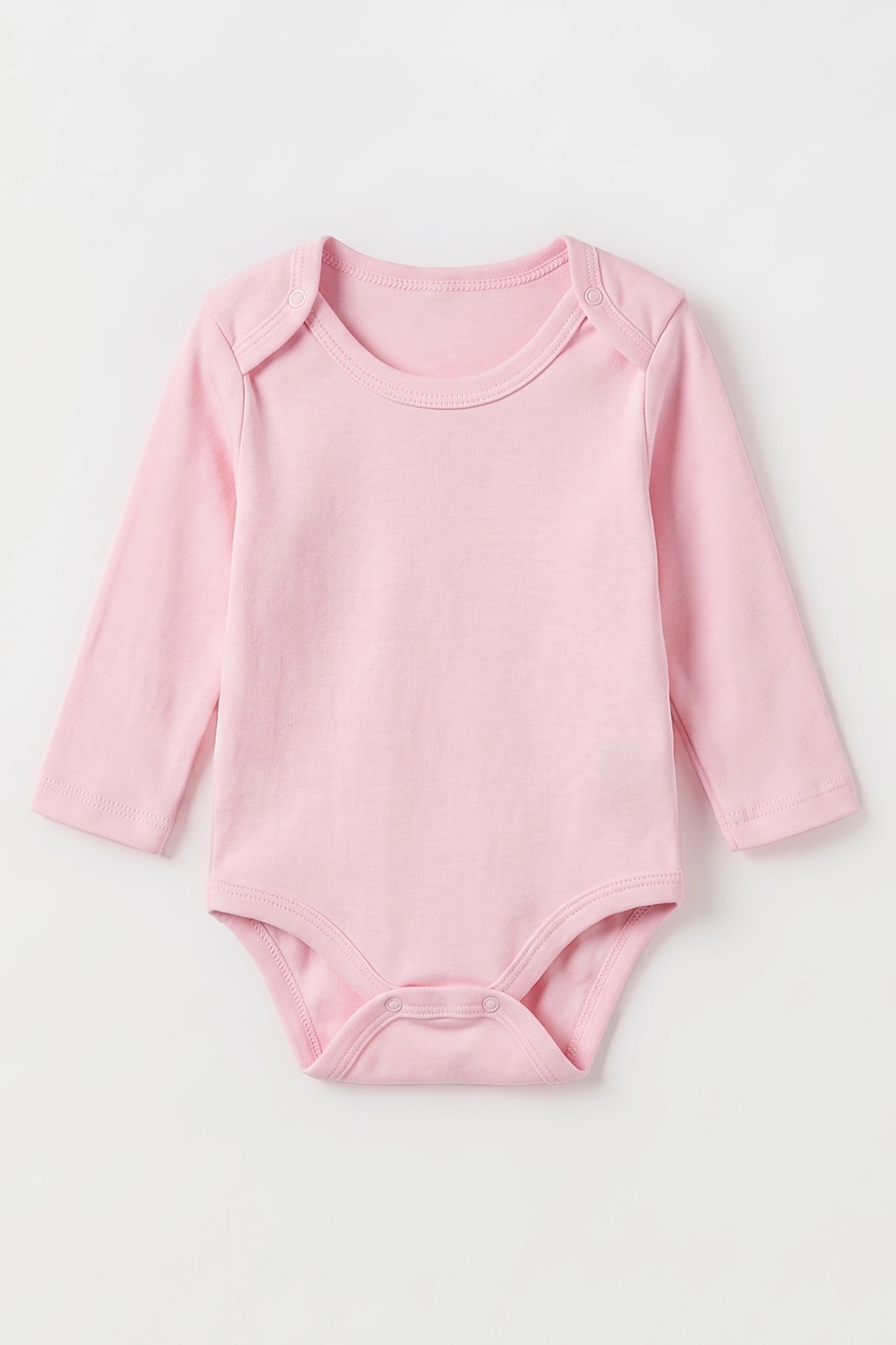 Pembe (0-9 Ay )  Düz   Uzun Kollu   Bebek & Çocuk Çıtçıtlı Badi 480345
