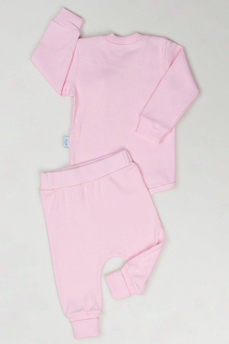 Pembe (0-9 Ay) Kedi Detaylı Kız Çocuk Takım 84180