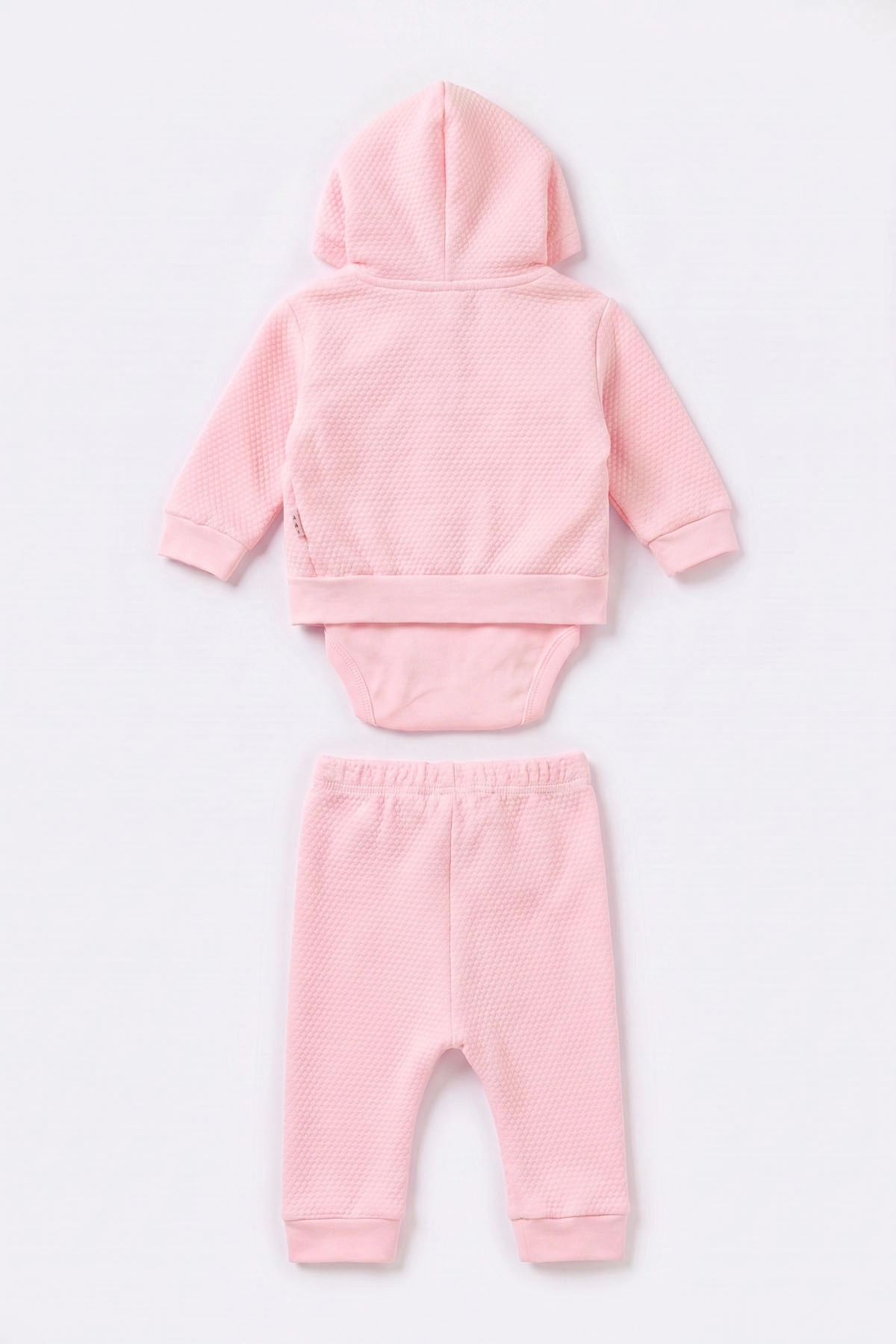Pembe (0-9 Ay) Kuzu Nakışlı Zıbınlı Hırkalı 3'lü Kız Bebek Takım 475959