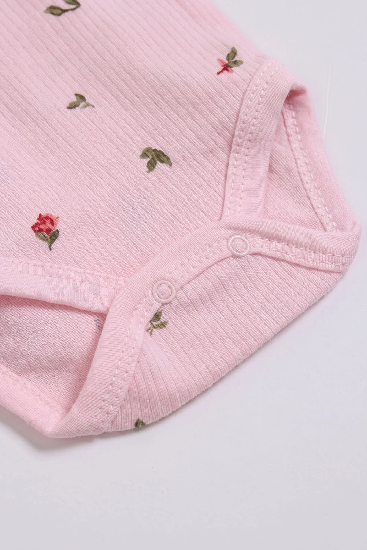 Pembe (0-9 Ay )  Minik Lale   Baskılı Kısa Kol  Bebek & Çocuk Çıtçıtlı Badi 480437