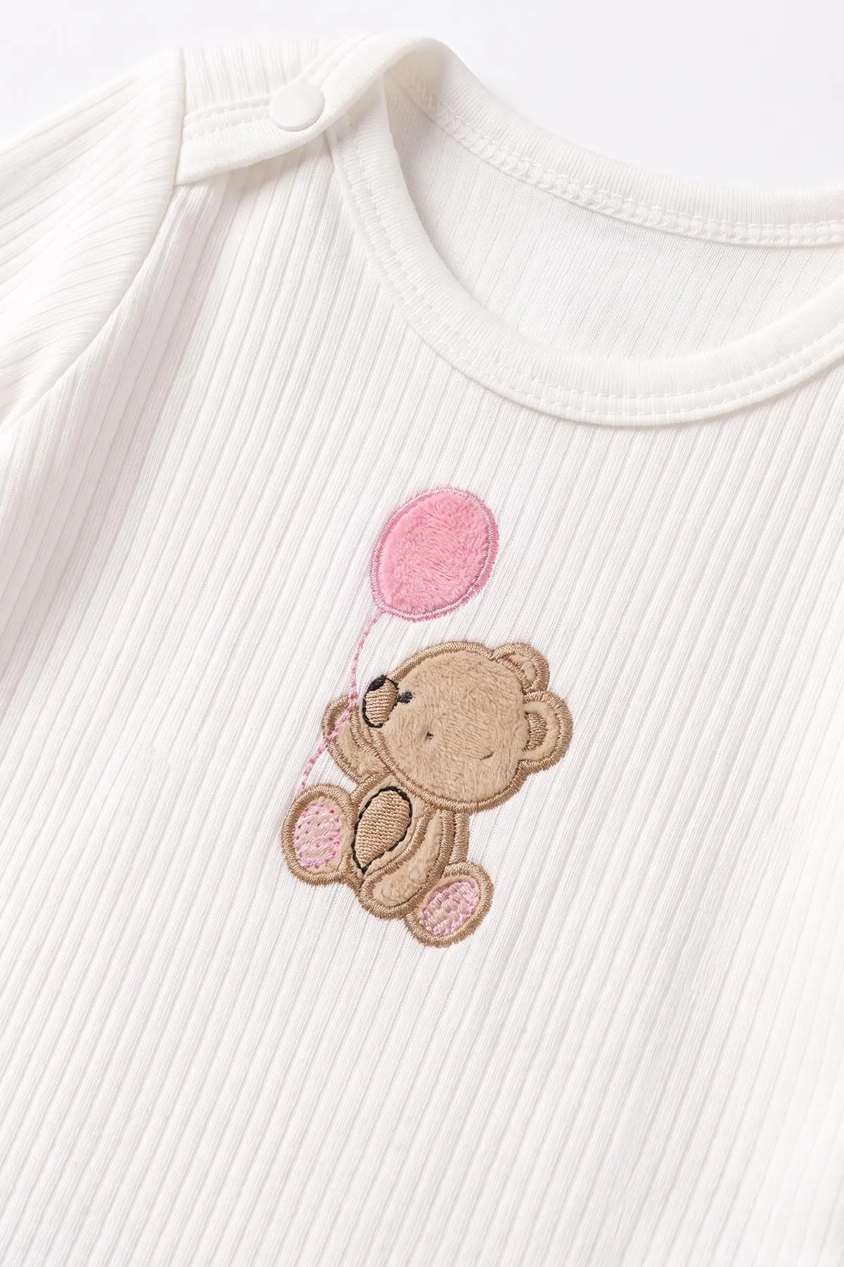 Pembe (0-9 Ay)  Puanlı Ayıcık Nakışlı  Raporlu  Bebek Takım 480468