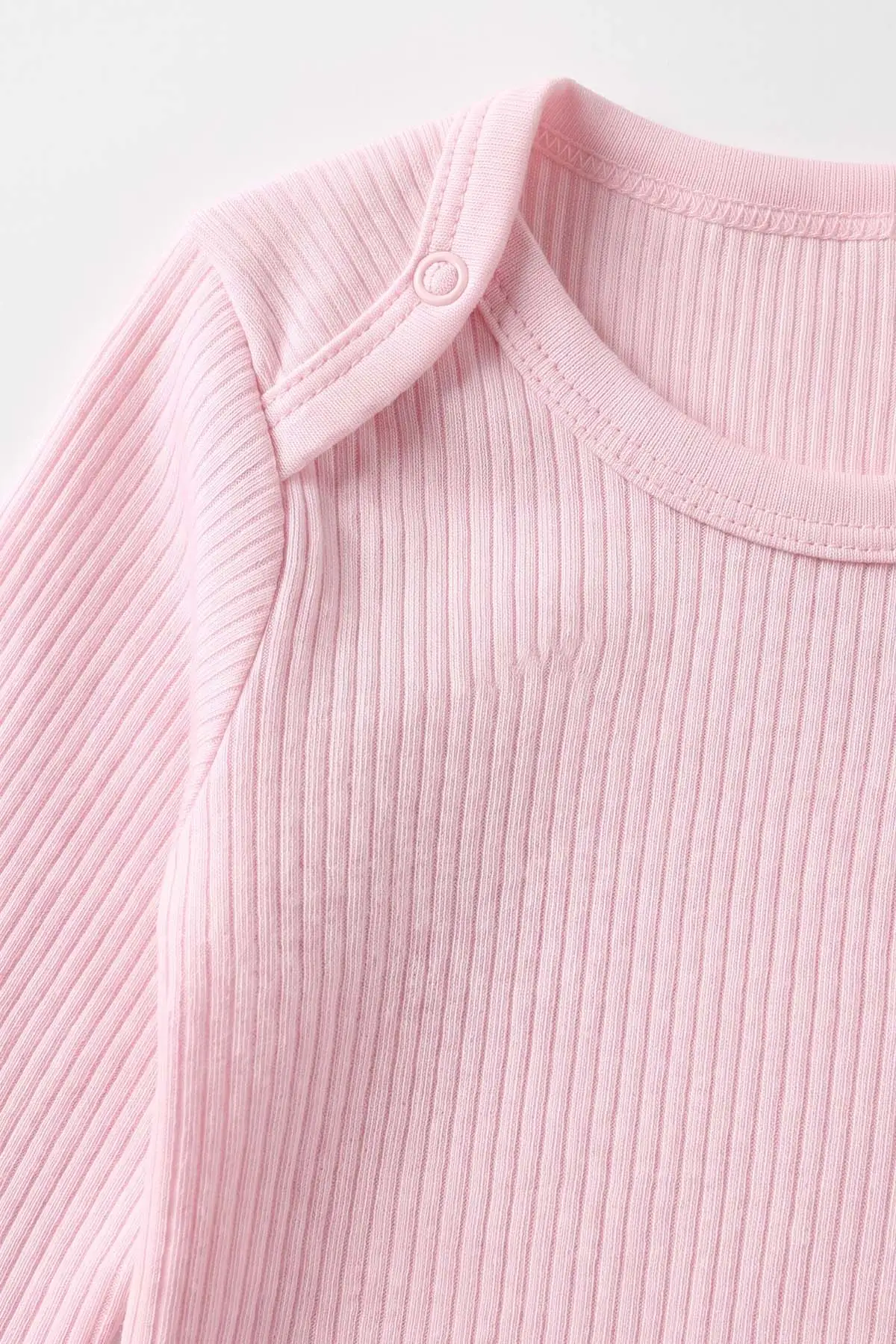 Pembe (0-9 Ay ) Raporlu Düz Uzun Kollu Bebek & Çocuk Çıtçıtlı Badi 480339