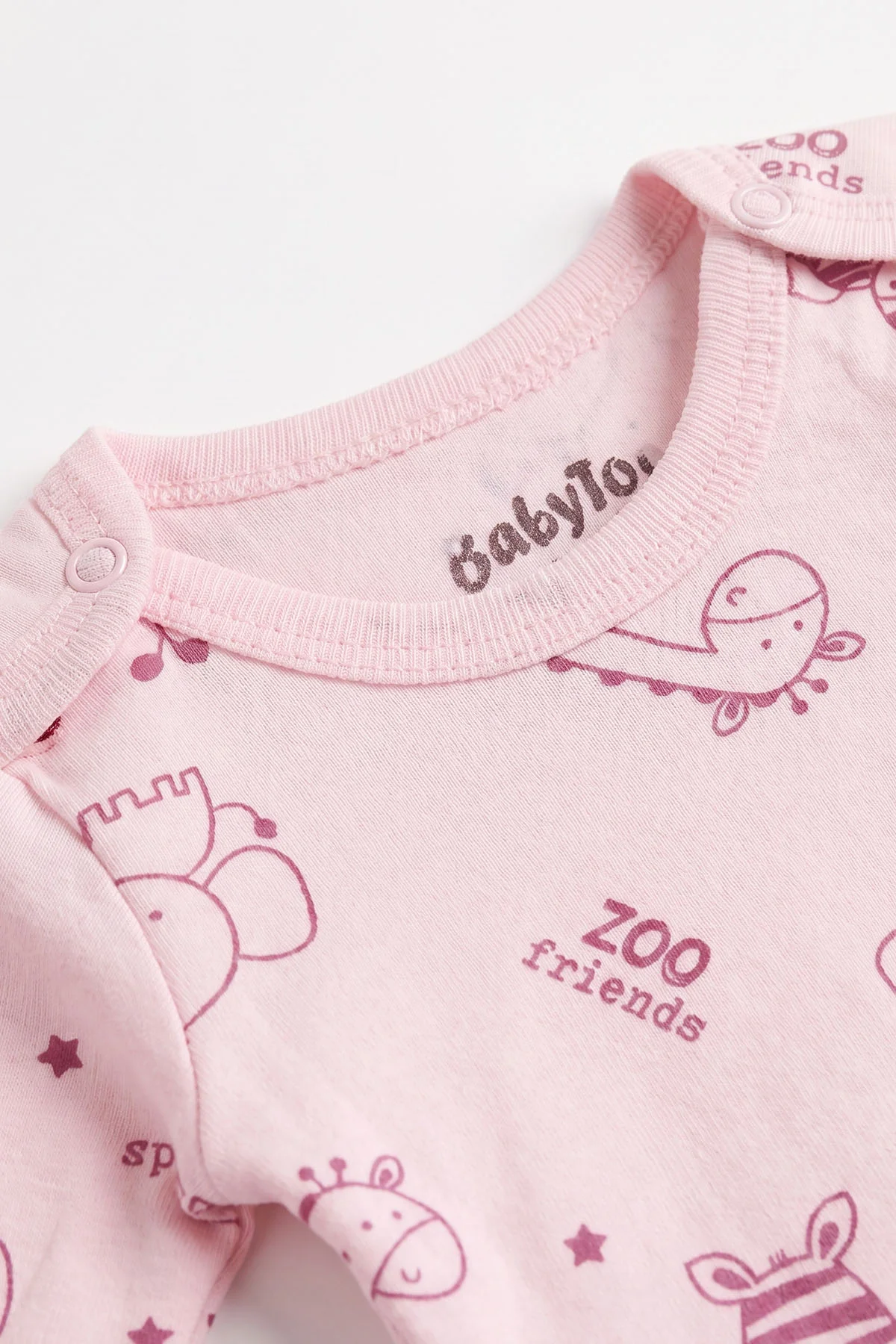 Pembe (0-9 Ay) Safari  Desenli Bebek Çıtçıtlı Badi 482302