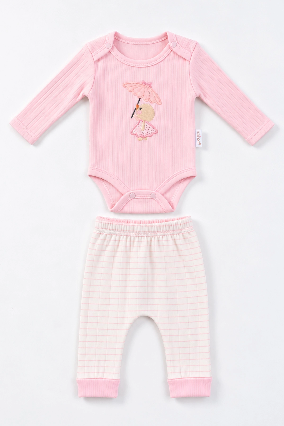 Pembe (0-9 Ay) Şemsiye Nakışlı Raporlu Bebek Takım 480475