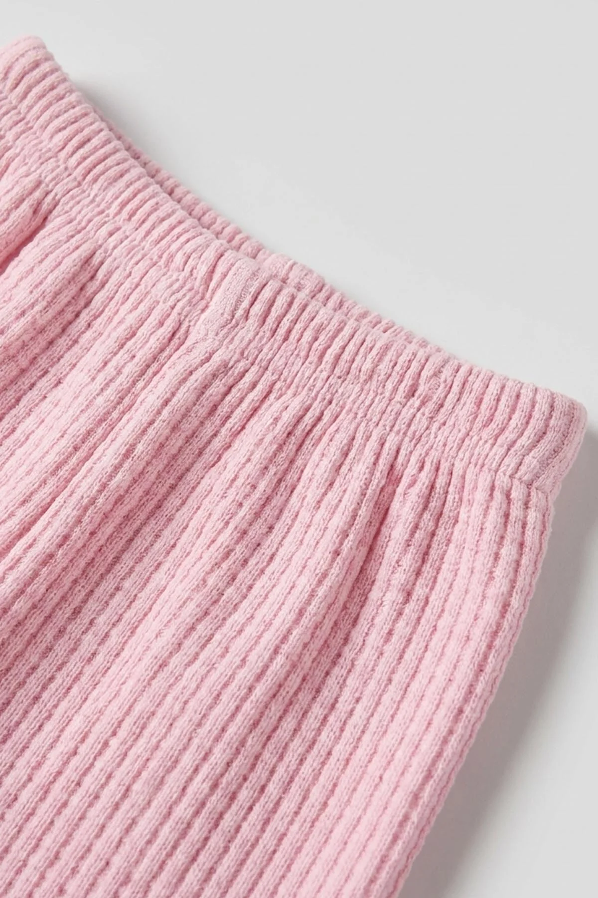 Pembe (1-2 Yaş) Süzeneli Waffle Paça Lastikli 2'li Kız Bebek Takım 480058