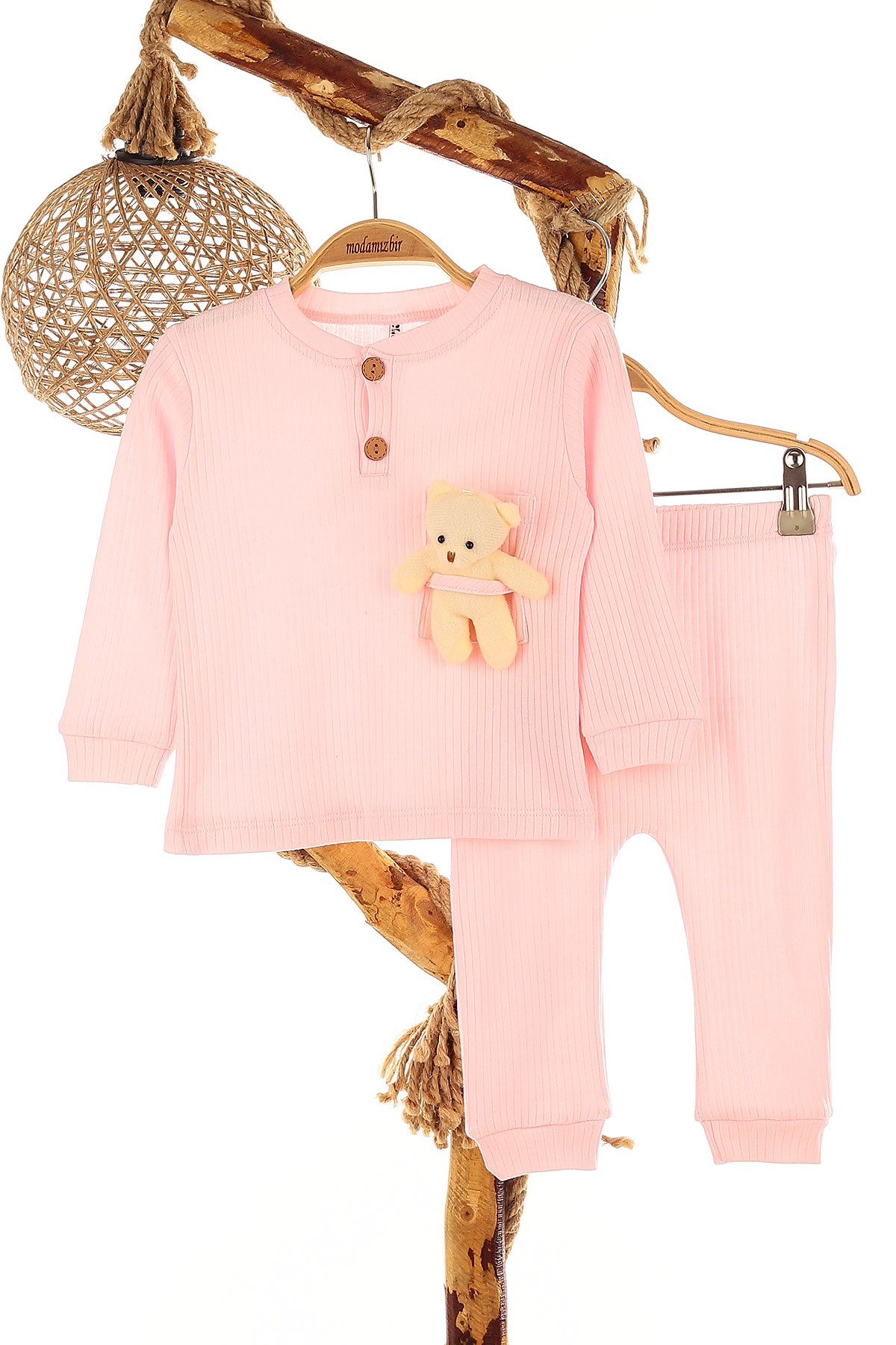 Pembe (1-3 Yaş) Ayıcıklı Kız Çocuk Takım 161311