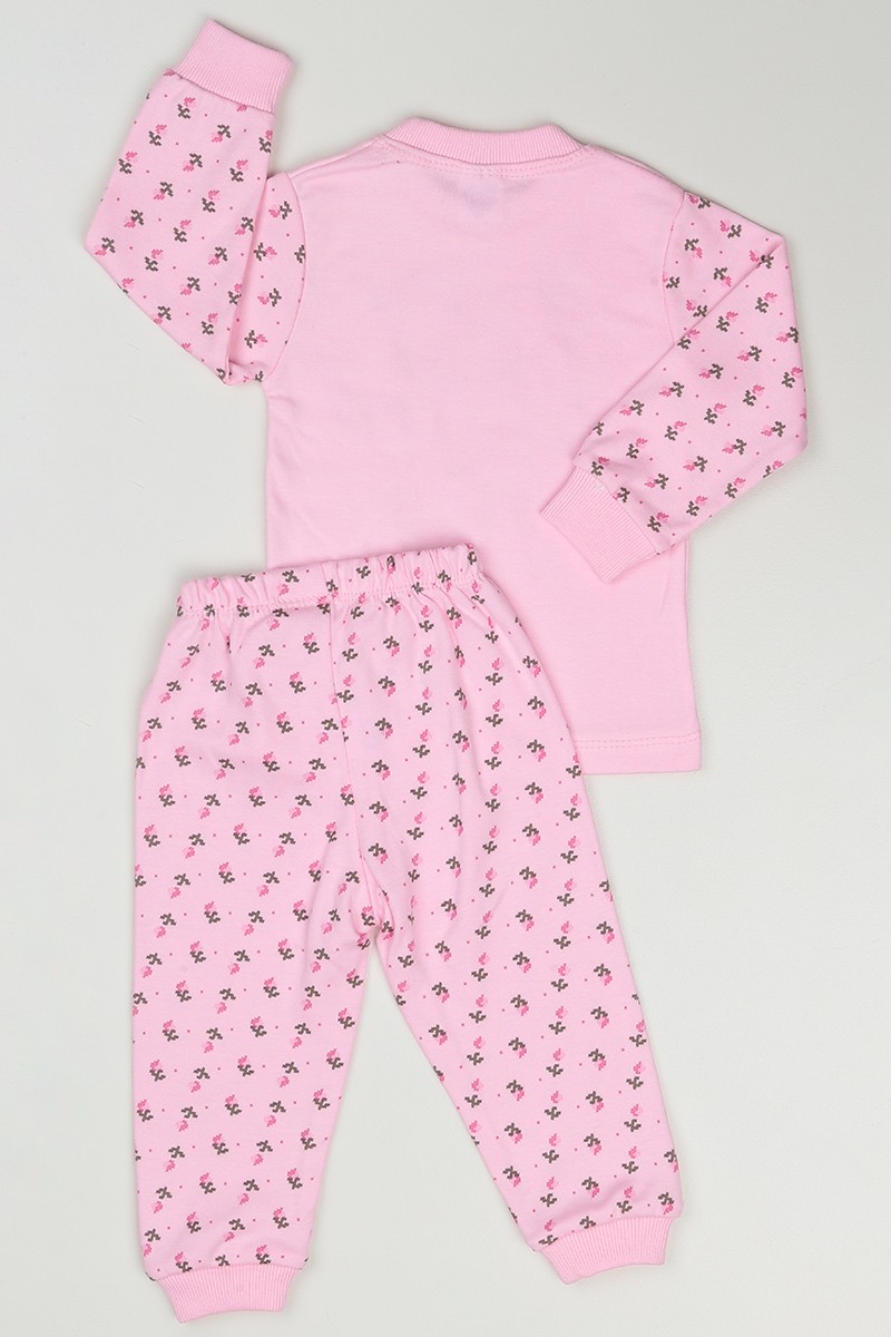 Pembe (1-3 Yaş) Balerin Baskılı Kız Çocuk Pijama Takımı 86605