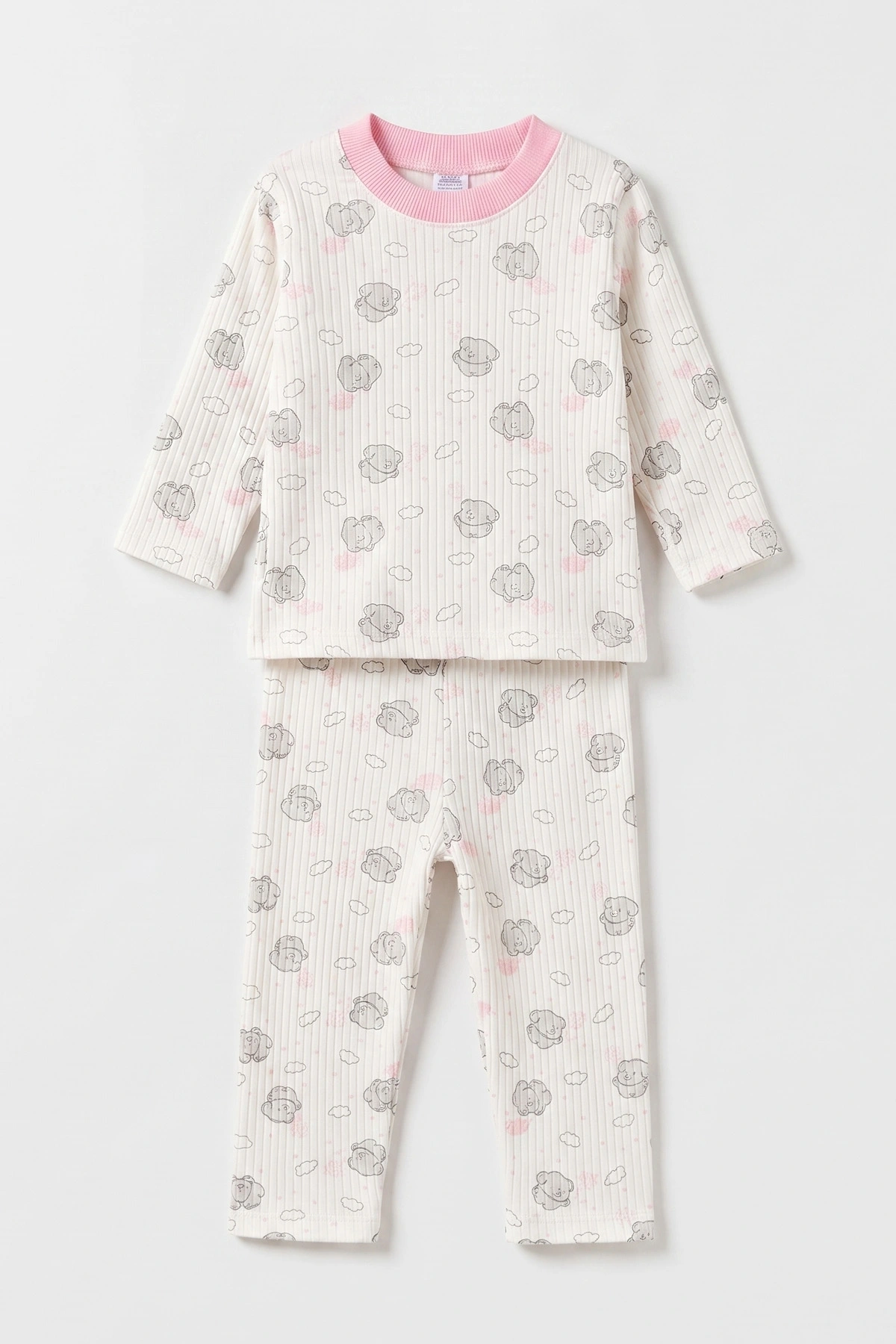 Pembe (1-3 Yaş) Casper Desenli Raporlu Çocuk Pijama Takım 484710