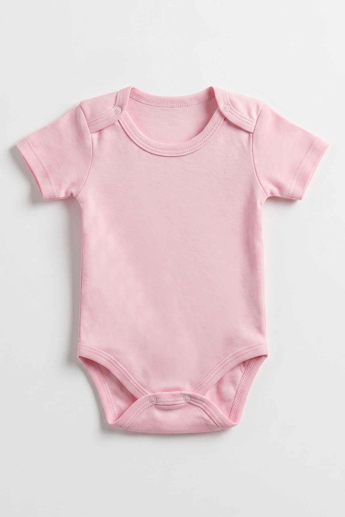 Pembe (1-3 Yaş) Düz   Kısa Kol  Bebek & Çocuk Çıtçıtlı Badi 480398