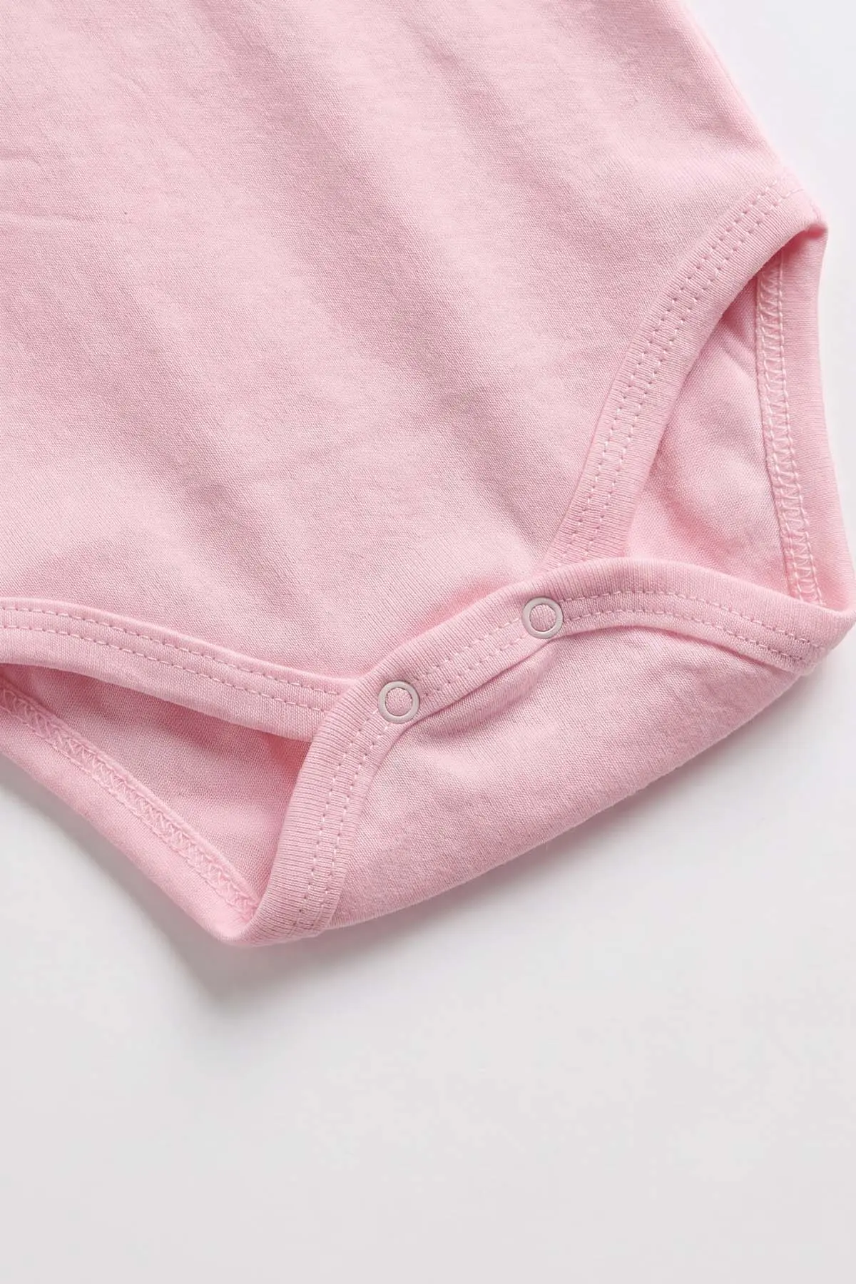 Pembe (1-3 Yaş) Düz   Kısa Kol  Bebek & Çocuk Çıtçıtlı Badi 480398