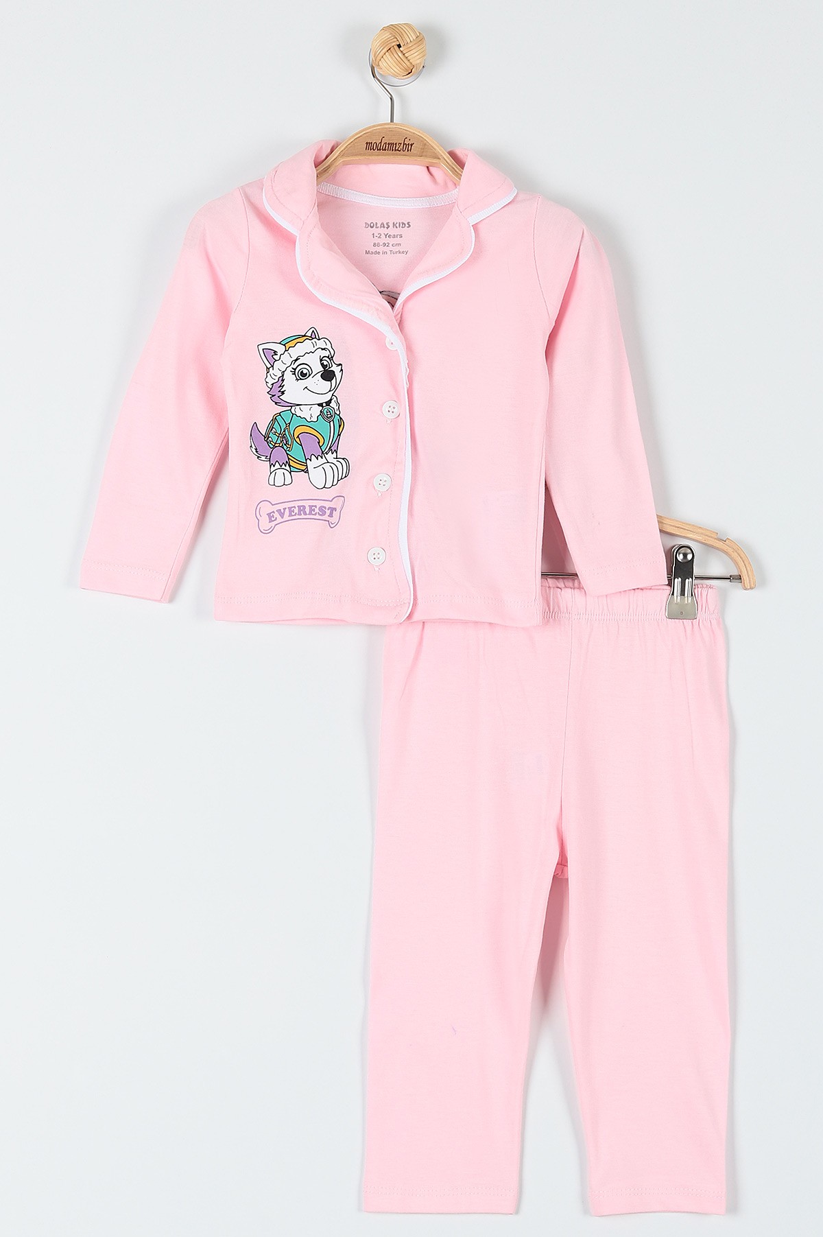 Pembe (1-3 Yaş) Köpek Everest Baskılı Kız Bebe Pijama Takım 181862