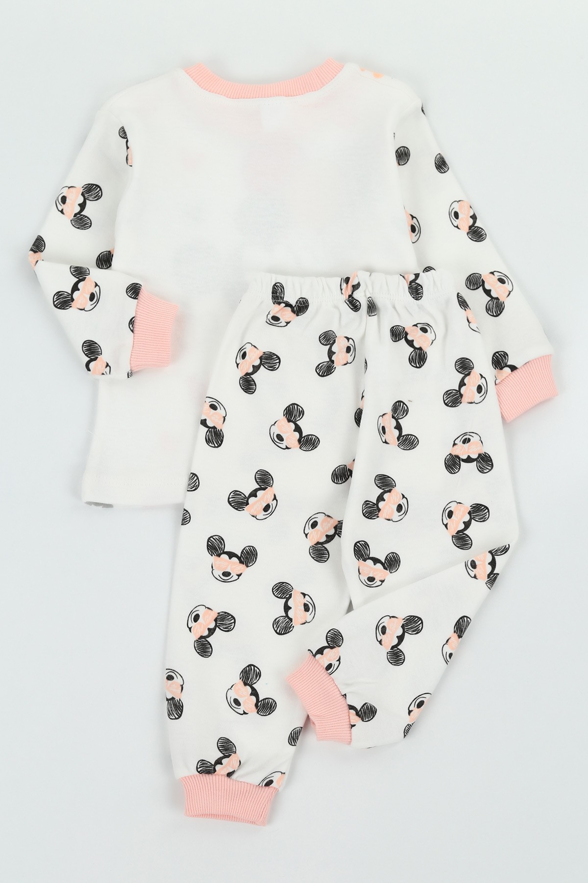 Pembe (1-3 Yaş) Mickey Baskılı Kız Çocuk Pijama Takımı 128965