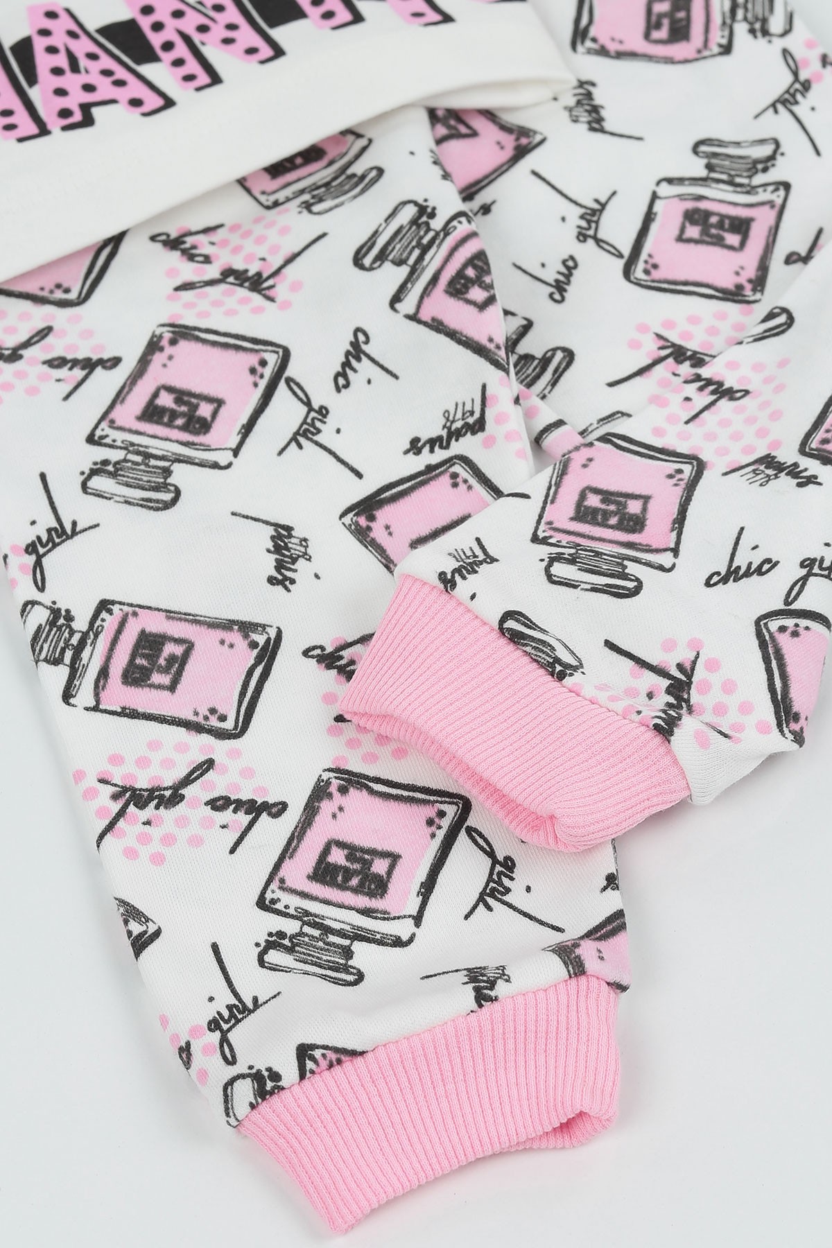 Pembe (1-3 Yaş) Parfümlü Desen Kız Çocuk Pijama Takım 135556