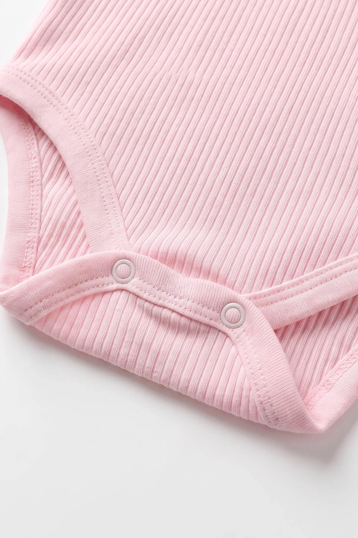 Pembe (1-3 Yaş) Raporlu Düz Kısa Kol Bebek & Çocuk Çıtçıtlı Badi 480403