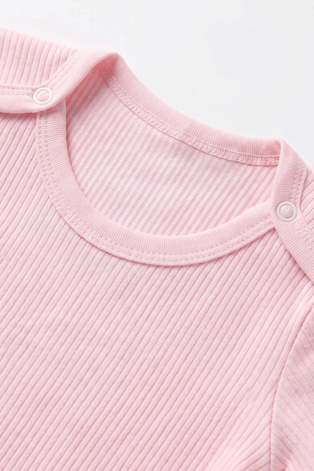 Pembe (1-3 Yaş) Raporlu Düz Kısa Kol Bebek & Çocuk Çıtçıtlı Badi 480403