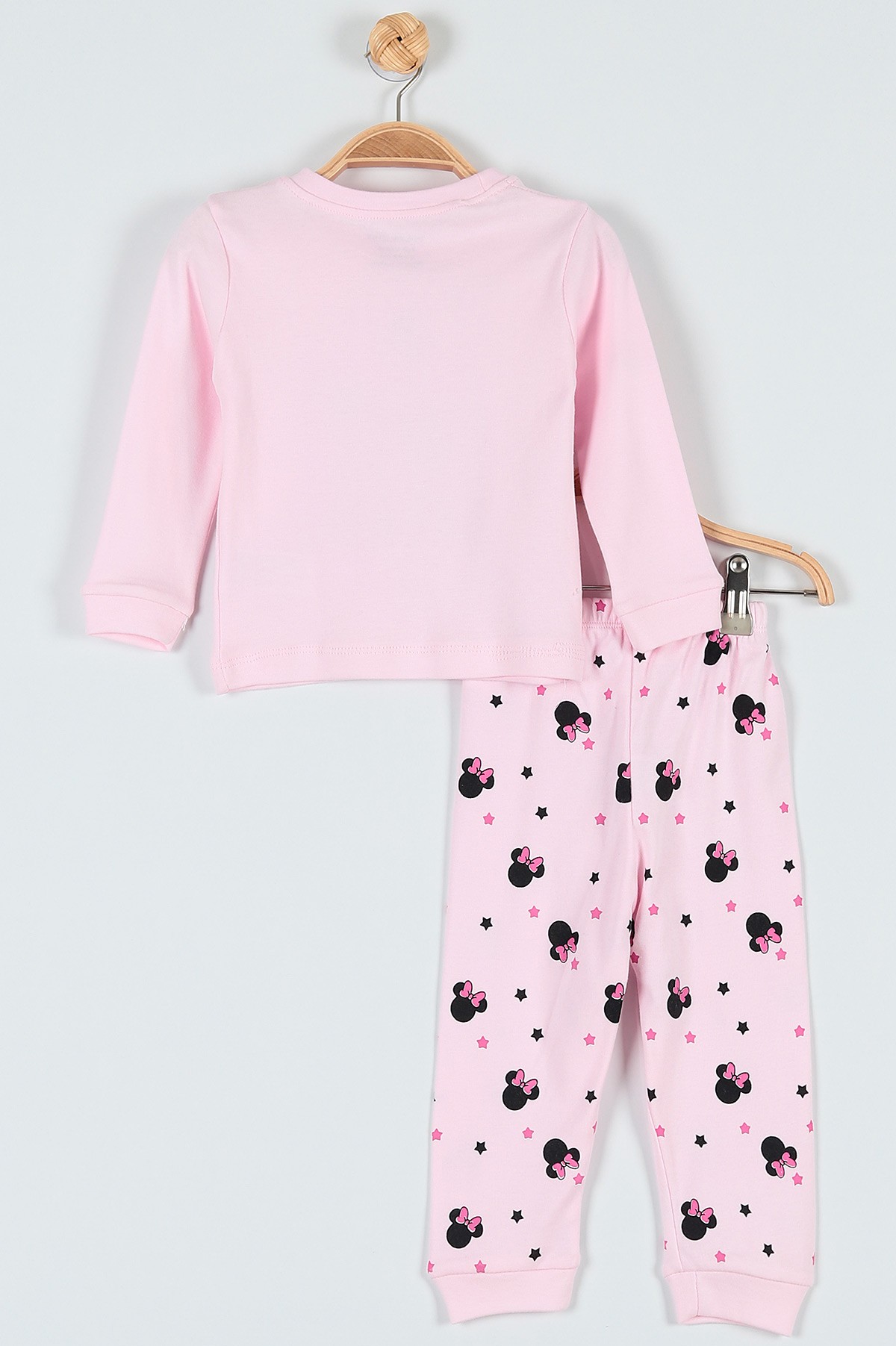 Pembe (1-3 Yaş) Uykucu Fare Baskılı Kız Bebe Pijama Takım 181907