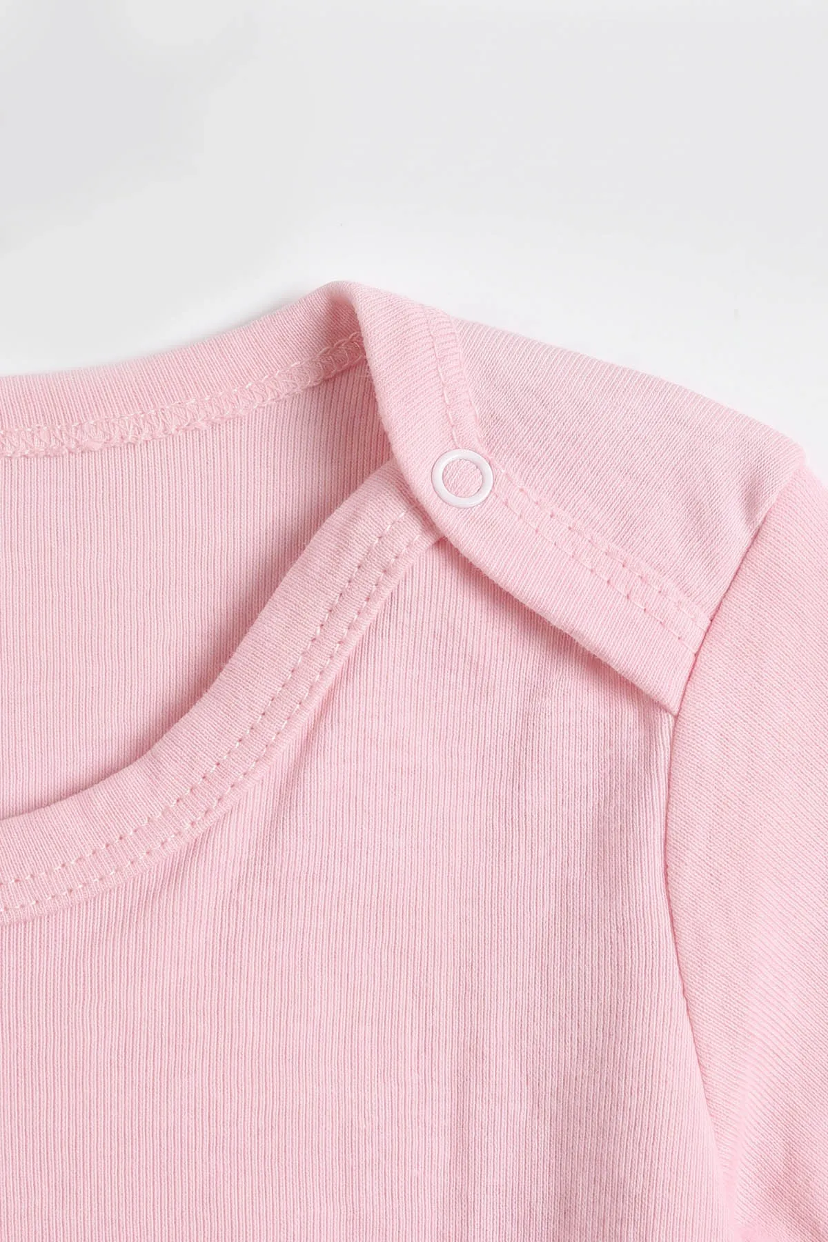 Pembe (1-3 Yaş)  Uzun Kollu  Düz Bebek & Çocuk Çıtçıtlı Badi 480305
