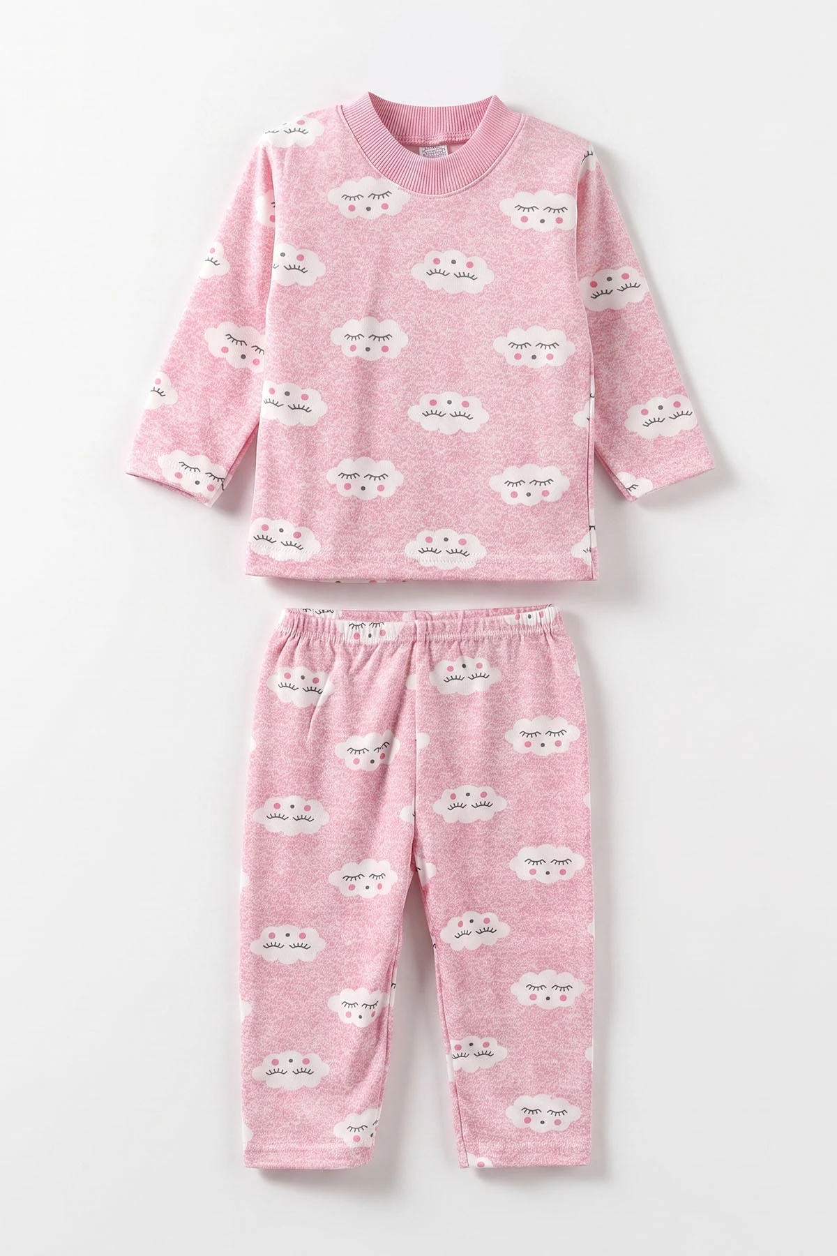 Pembe (1-3 Yaş)Bulut Desenli Çocuk Pijama Takımı 477370