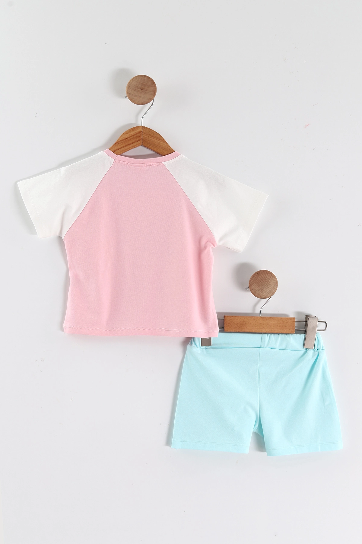 Pembe (1-4 Yaş) Baskılı Figürlü Şortlu Kız Çocuk Takım 464360