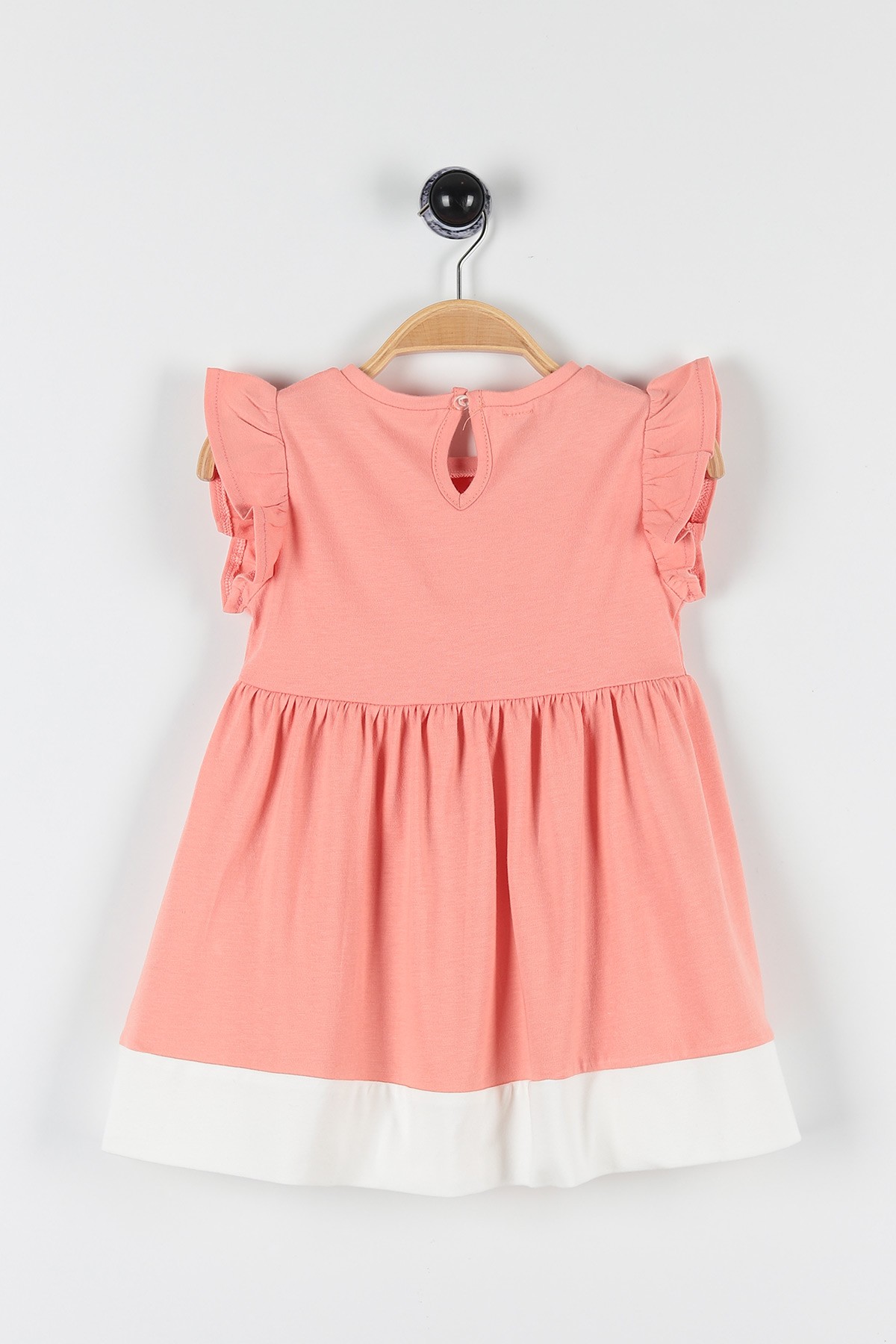 Pembe (1-4 Yaş) Çicek Motifli Kol Fırfırlı Kız Çocuk Elbise 169987