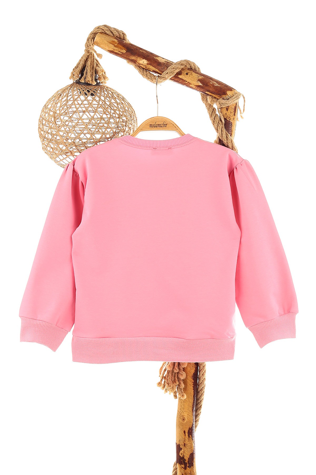 Pembe (1-4 Yaş) Çiçekli Fare Baskılı Kız Bebek Sweat 155275
