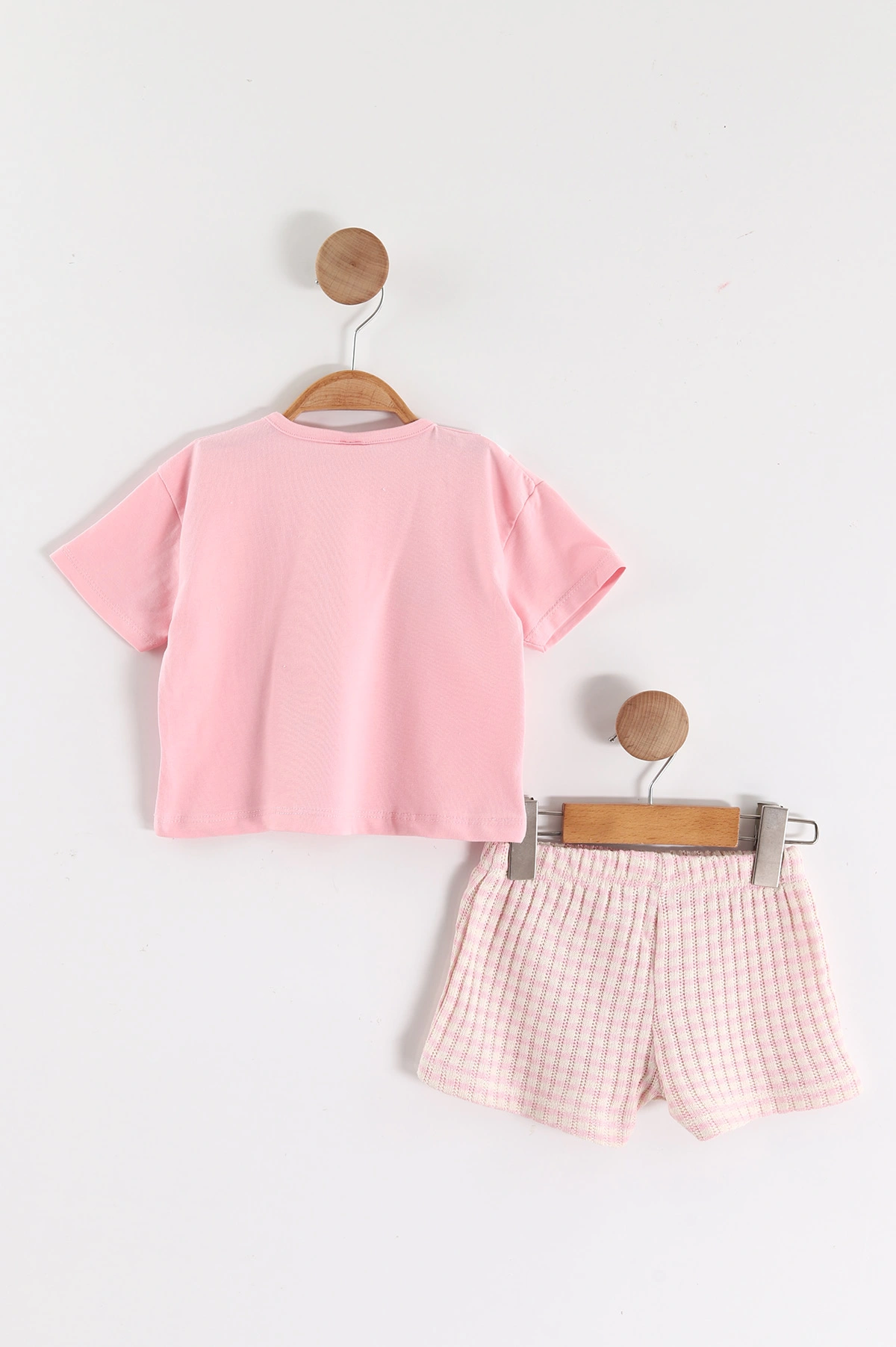 Pembe (1-4 Yaş)Duck Baskılı Şortlu Kız Çocuk Takım 464266