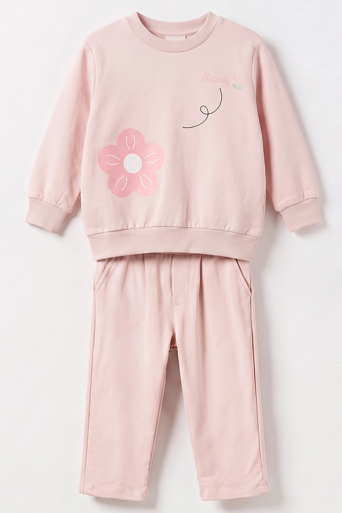 Pembe (1-5 Yaş) Parlak Şişme Yelekli 2 ip Kız Çocuk 3'lü Takım 473216