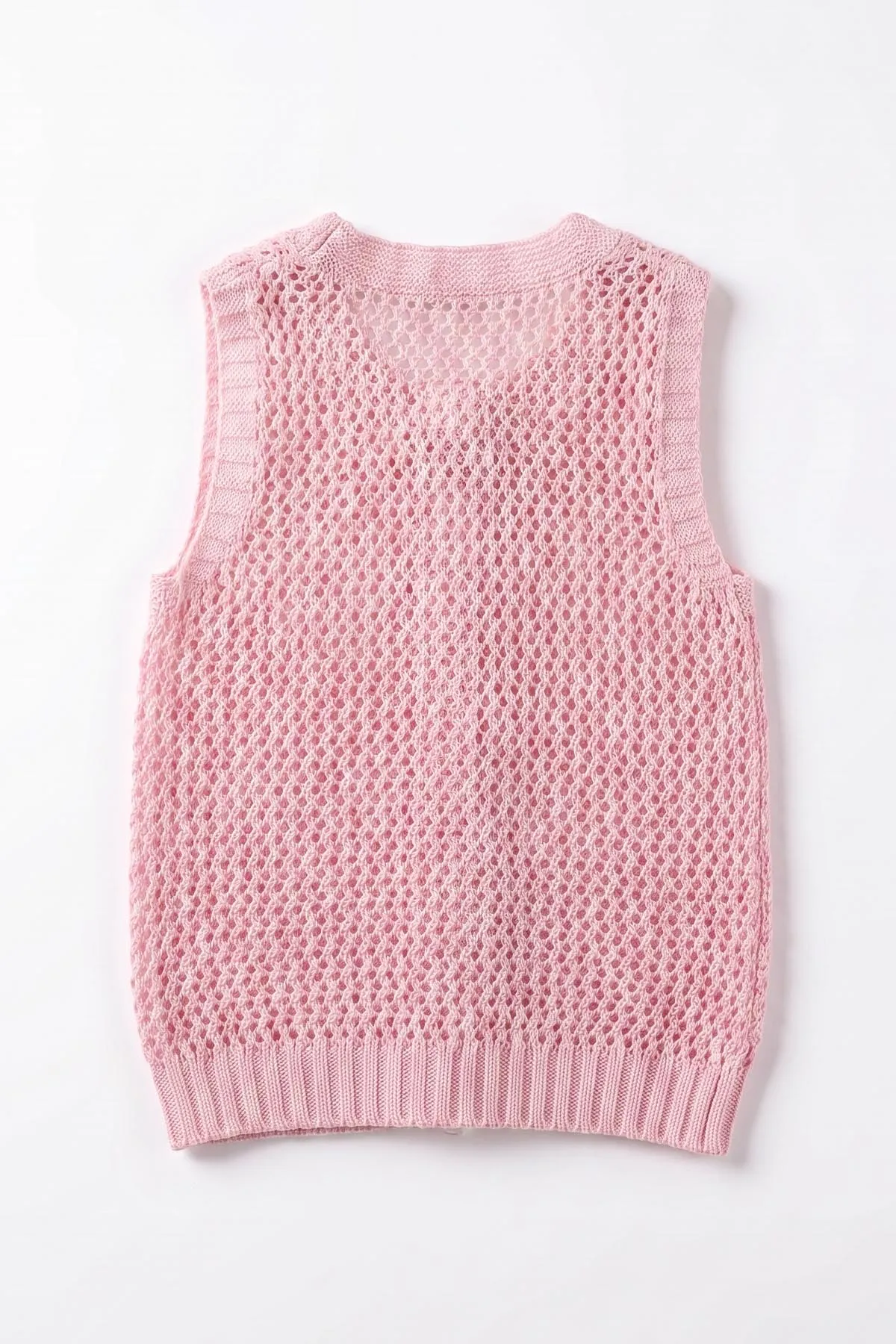 Pembe (1-5 Yaş) Ponpon Ajurlu Kız Çocuk Yelek 474180