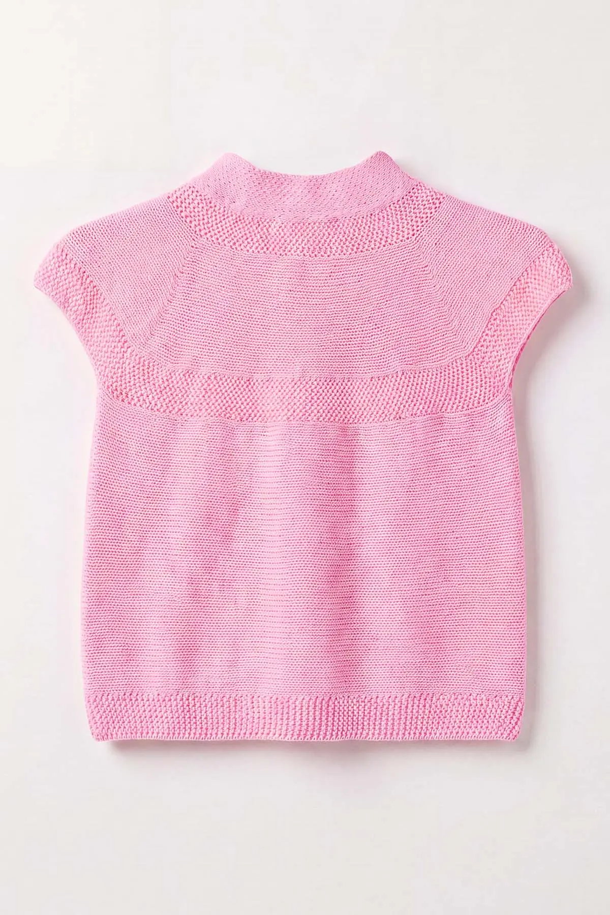 Pembe (1-5 Yaş) Ponpon Düğmeli Kız Çocuk Yelek 474185