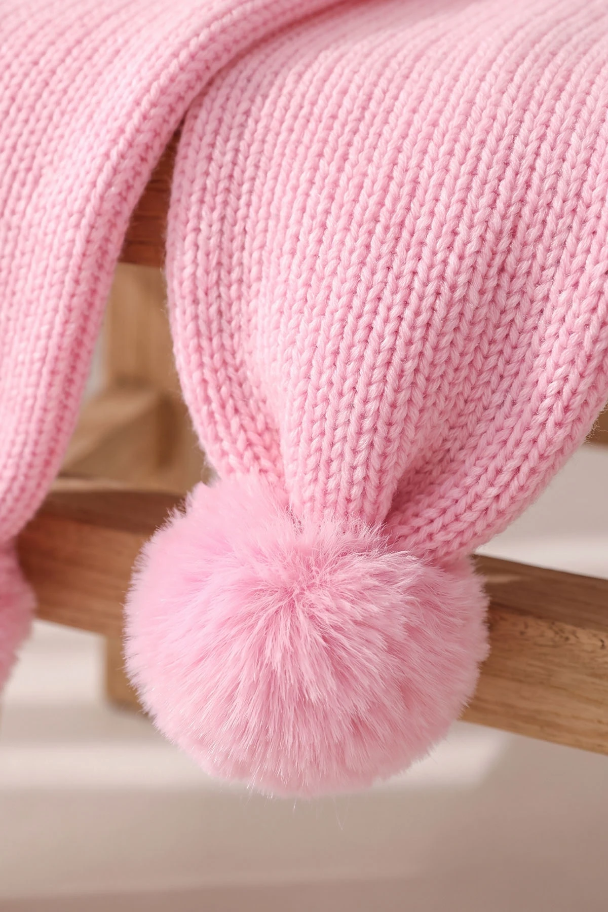 Pembe (1-5 Yaş) Ponponlu Kız  Çocuk Atkı Bere Takım 475067