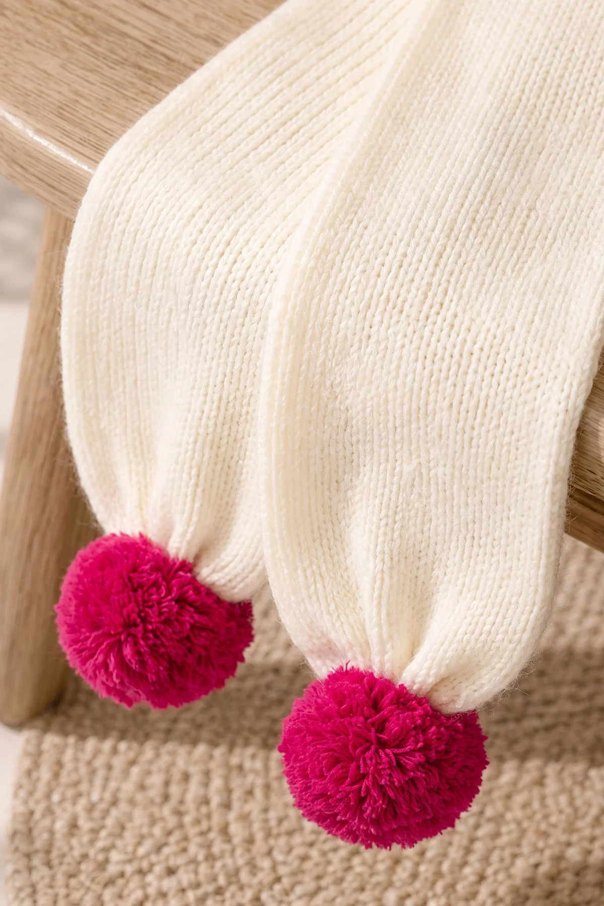 Pembe (1-5 Yaş) Ponponlu Kız  Çocuk Atkı Bere Takım 475086