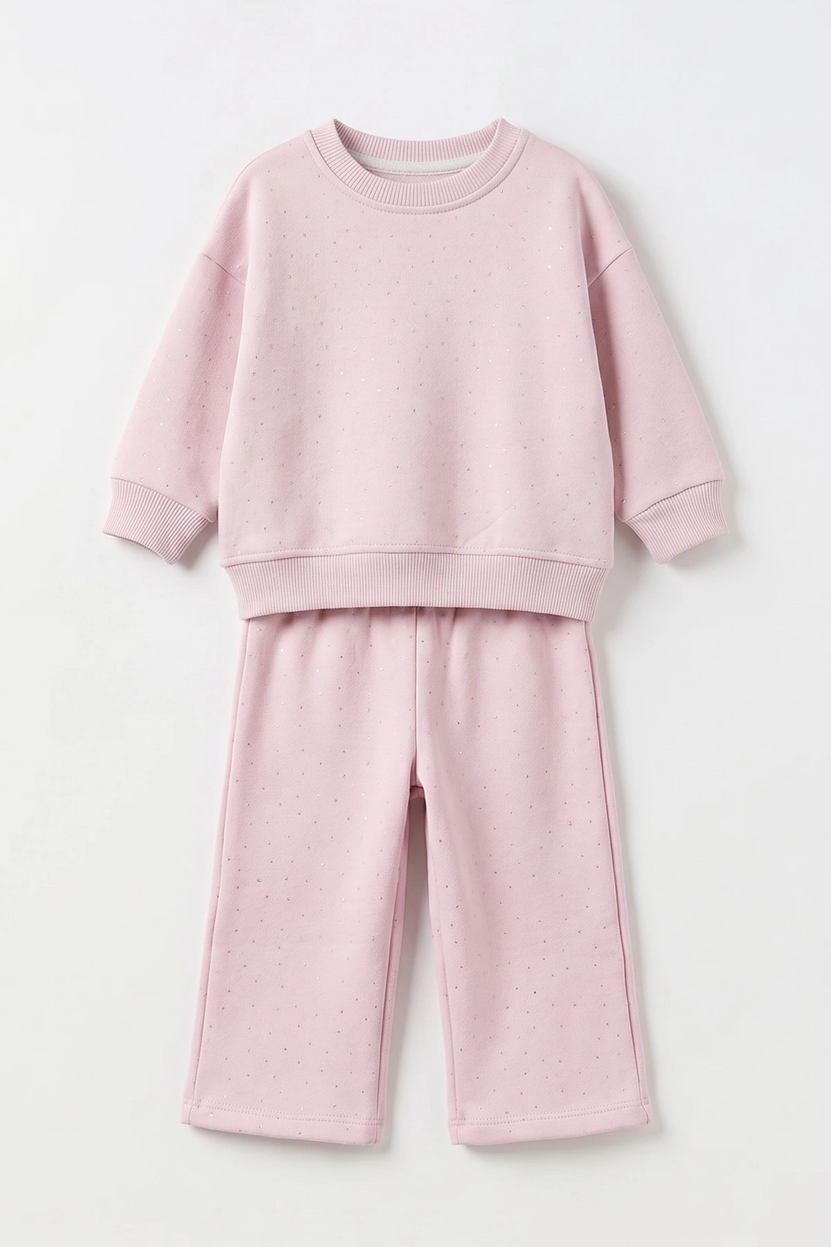 Pembe (1-5 Yaş) Taş Baskılı 3 İp Şardonlu Kız Çocuk Kışlık Takım 499214