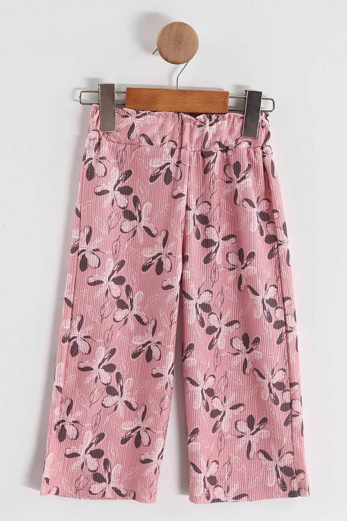 Pembe (1-5 Yaş)Fiyonk Baskılı Bürümcük Pantolonlu  Kız Çocuk  Yazlık Takım 436706