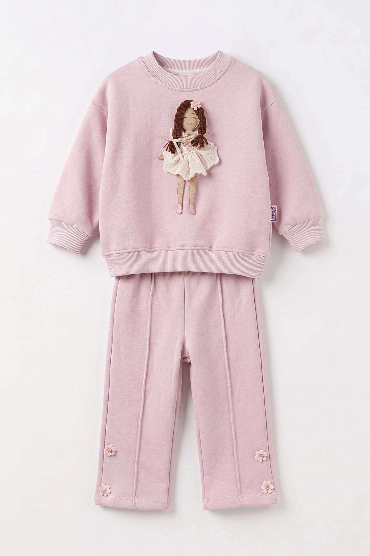 Pembe (1-5 Yaş)Oyuncak Bebek Aksesuarlı 3 İp Şardonlu Kız Çocuk Kışlık Takım 499244