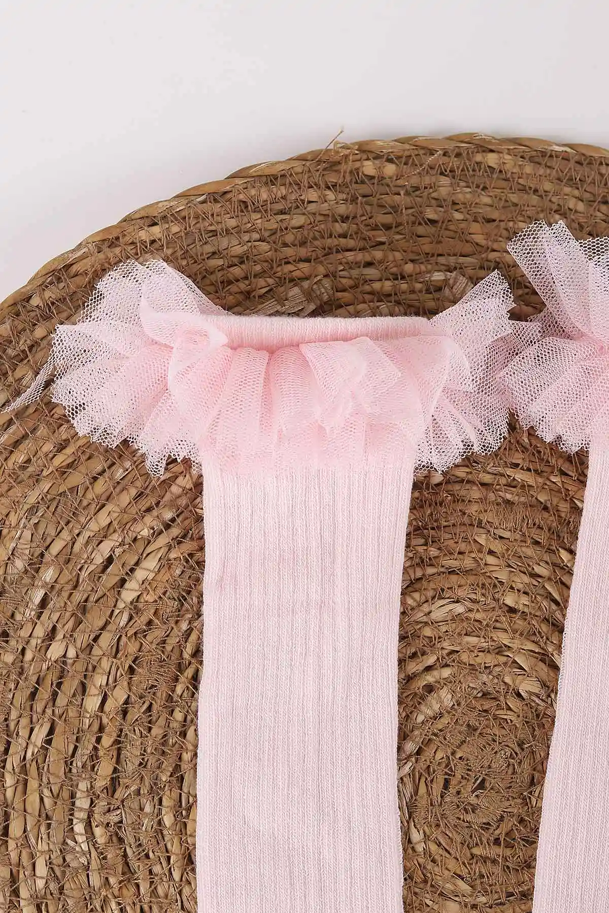 Pembe (1-6 Yaş )Tütülü Diz Altı Kız Bebek&Çocuk Çorap 454538
