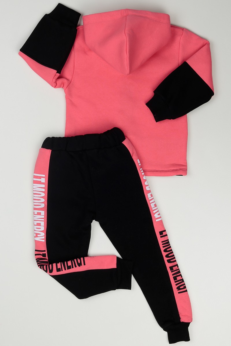 Pembe (1-8 Yaş) LT Mood Baskılı İçi Şardonlu Kız Çocuk Takım 86150