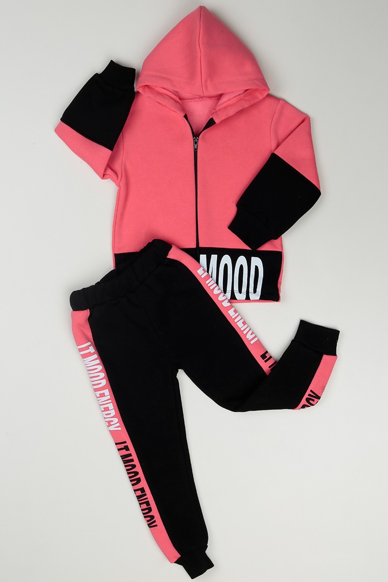 Pembe (1-8 Yaş) LT Mood Baskılı İçi Şardonlu Kız Çocuk Takım 86150
